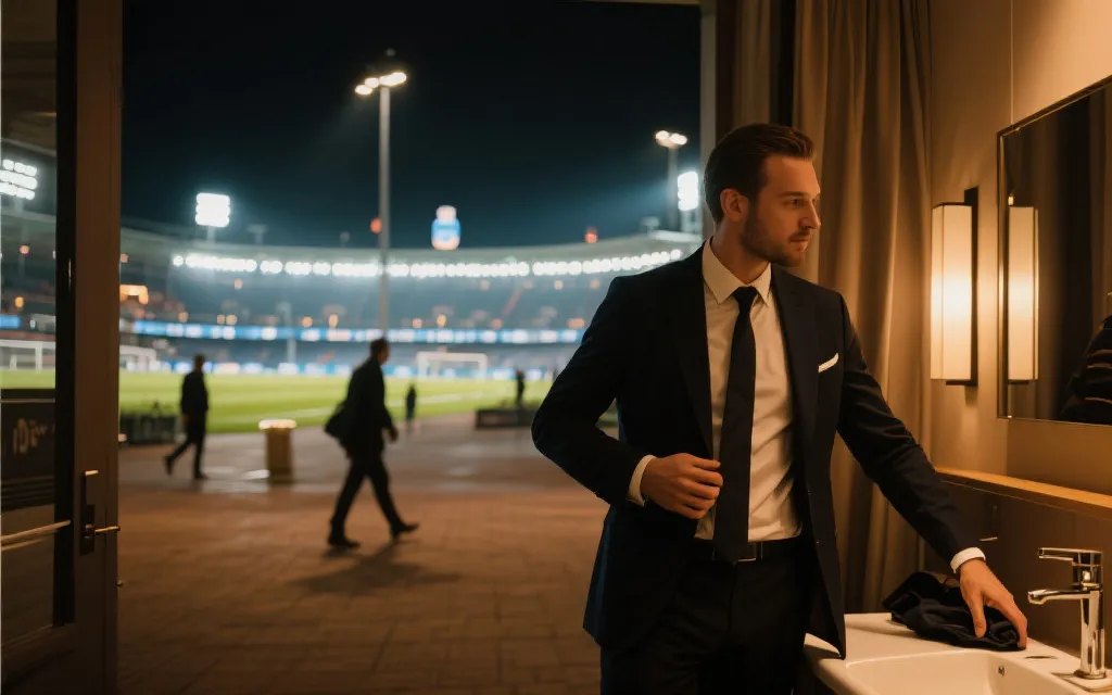 世界杯观赛日的高端节奏：酒店准备、城市轻松打卡、夜晚球场氛围，电影感纪实