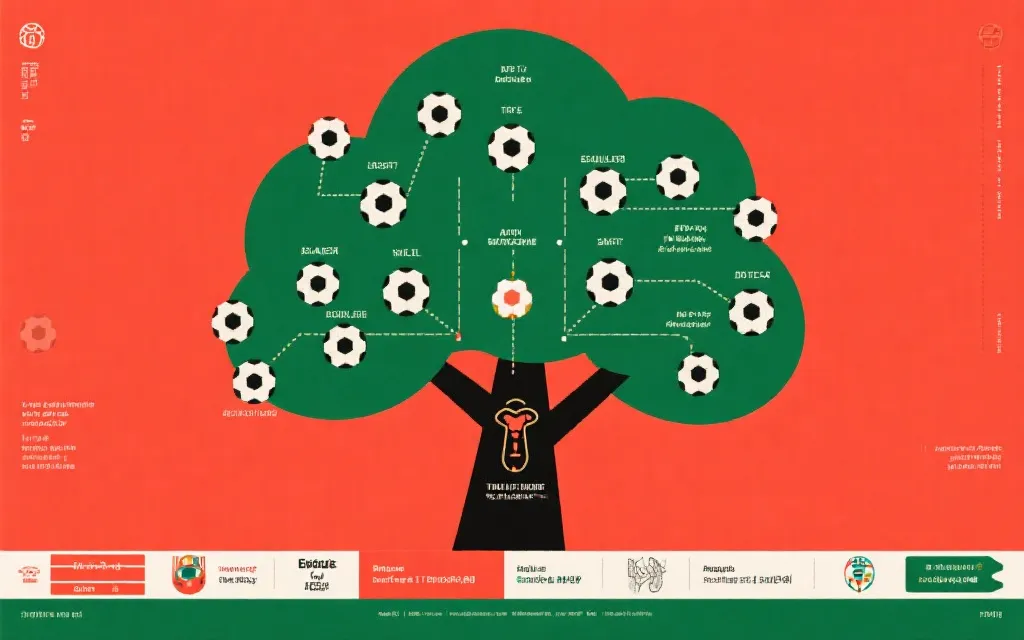 世界杯淘汰赛路径与金靴累计进球的关系示意